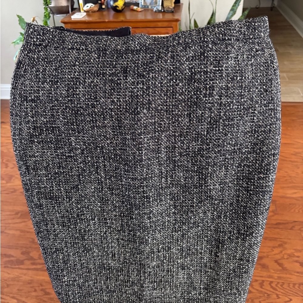 J. Crew Black and White Tweed Pencil Skirt
